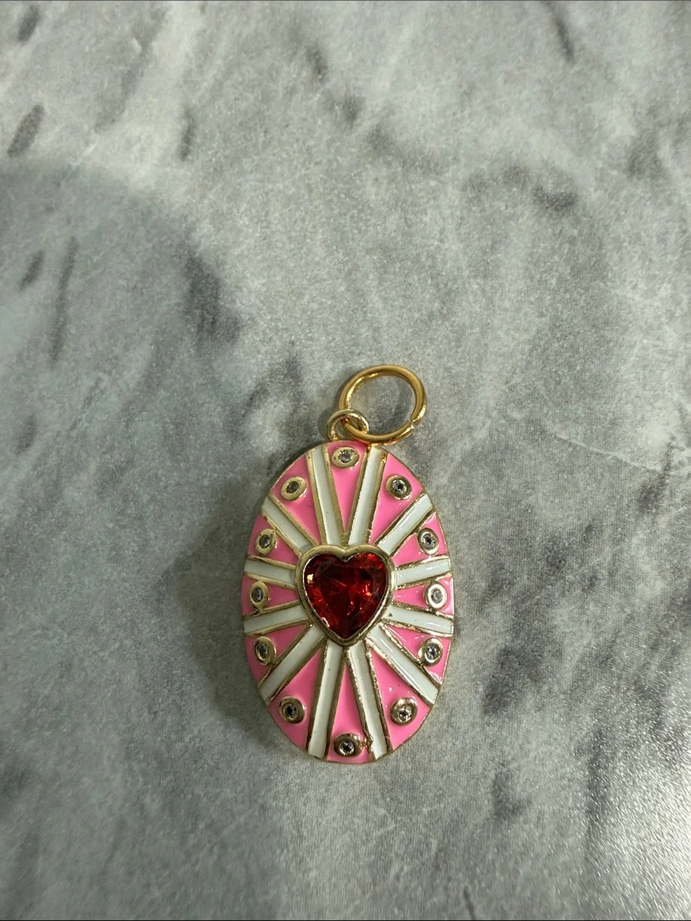 18 Pc Enamel Charm Lot Hearts Dove Lock Flag Floral Evil Eye Gold Tone New